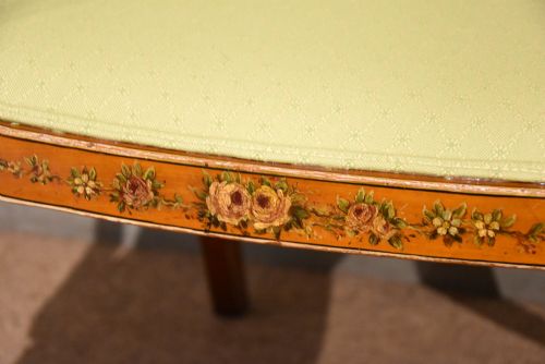 19TH CENTURY SATINWOOD AND HAND PAINTED ARMCHAIR S H JEWELL - ADDITIONAL PHOTO 7