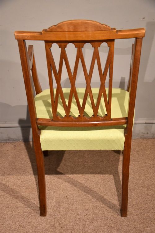 19TH CENTURY SATINWOOD AND HAND PAINTED ARMCHAIR S H JEWELL - ADDITIONAL PHOTO 3