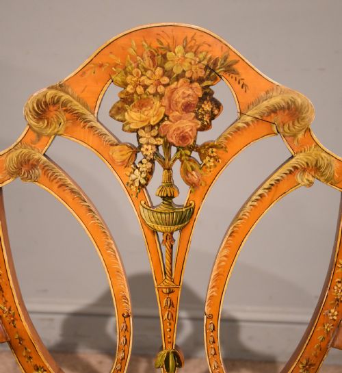 19TH CENTURY SATINWOOD AND HAND PAINTED ARMCHAIR S H JEWELL - ADDITIONAL PHOTO 2