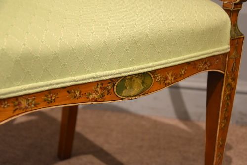 19TH CENTURY SATINWOOD AND HAND PAINTED ARMCHAIR S H JEWELL - ADDITIONAL PHOTO 4