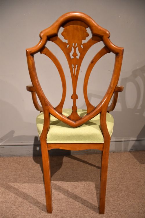 19TH CENTURY SATINWOOD AND HAND PAINTED ARMCHAIR S H JEWELL - ADDITIONAL PHOTO 7