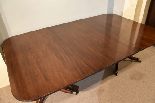 MAHOGANY REGENCY TWO PILLAR DINING TABLE - ADDITIONAL PHOTO 6