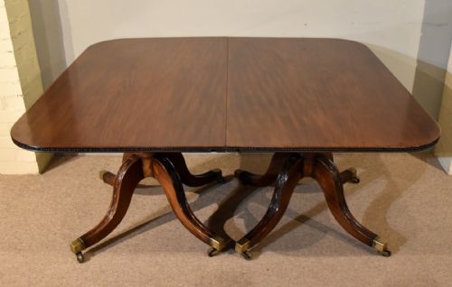MAHOGANY REGENCY TWO PILLAR DINING TABLE - ADDITIONAL PHOTO 7