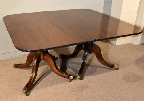 MAHOGANY REGENCY TWO PILLAR DINING TABLE - ADDITIONAL PHOTO 8