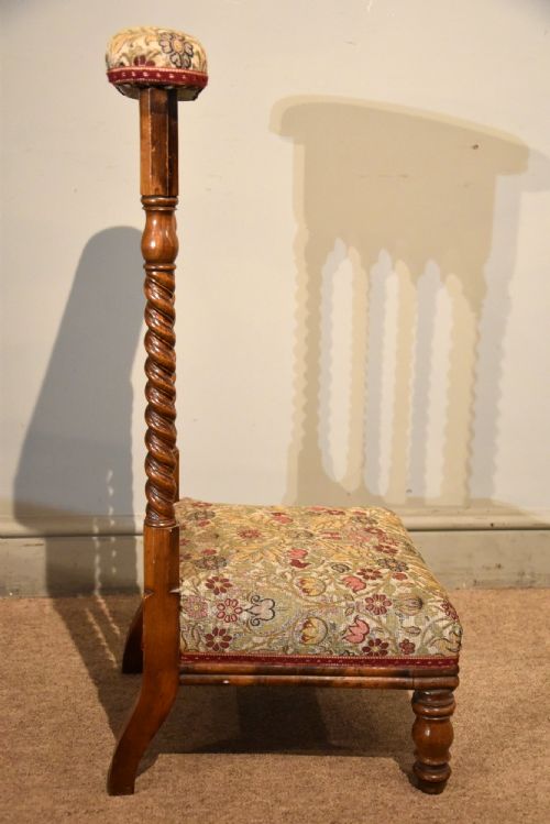 VICTORIAN WALNUT PRIE DIEU CHAIR - ADDITIONAL PHOTO 2