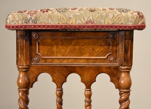 VICTORIAN WALNUT PRIE DIEU CHAIR - ADDITIONAL PHOTO 5