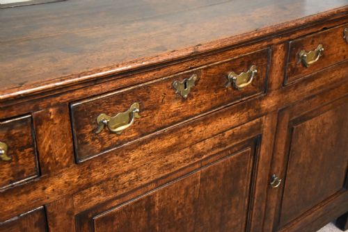GEORGE III OAK DRESSR BASE WITH CUPBOARDS - ADDITIONAL PHOTO 8