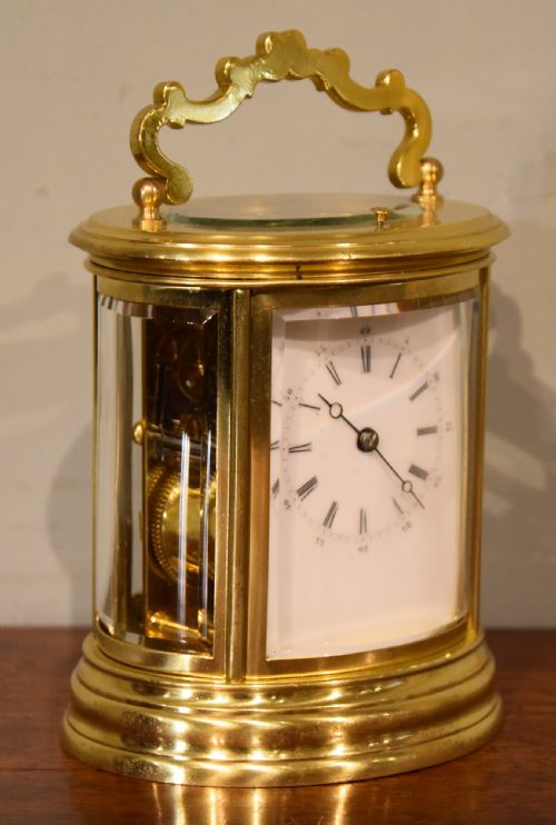 OVAL STRIKING CARRIAGE CLOCK - ADDITIONAL PHOTO 1