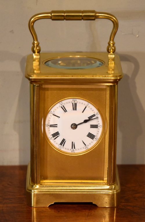 french eight day timepiece carriage clock - CATEGORY: ANTIQUE CLOCKS - DATED 19TH CENTURY