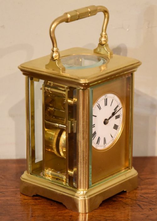 FRENCH EIGHT DAY TIMEPIECE CARRIAGE CLOCK - ADDITIONAL PHOTO 1
