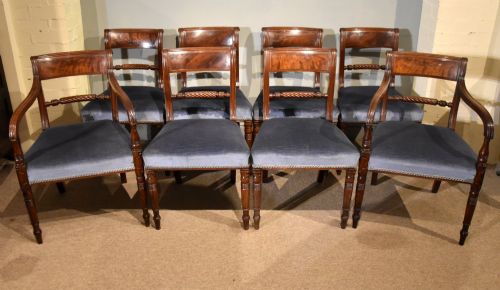 set of eight regency rope back dining chairs - CATEGORY: ANTIQUE CHAIRS - DATED REGENCY
