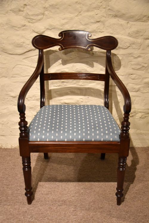 regency mahogany elbow chair desk chair - CATEGORY: ANTIQUE CHAIRS - DATED REGENCY