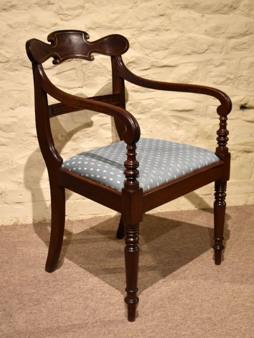 REGENCY MAHOGANY ELBOW CHAIR DESK CHAIR - ADDITIONAL PHOTO 2