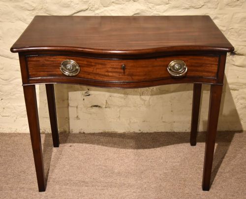george iii mahogany serpentine side table - CATEGORY: ANTIQUE TABLES - DATED 1800