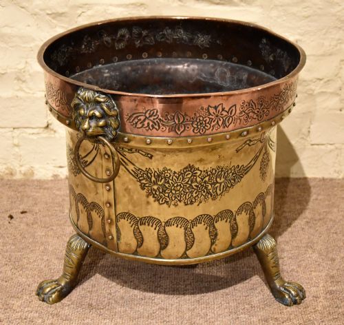 georgian copper and brass bin planter - CATEGORY: ANTIQUE METAL - DATED 19TH CENTURY