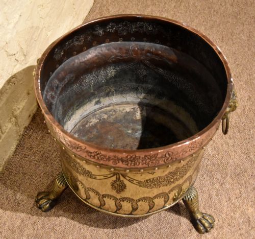 GEORGIAN COPPER AND BRASS BIN PLANTER - ADDITIONAL PHOTO 3
