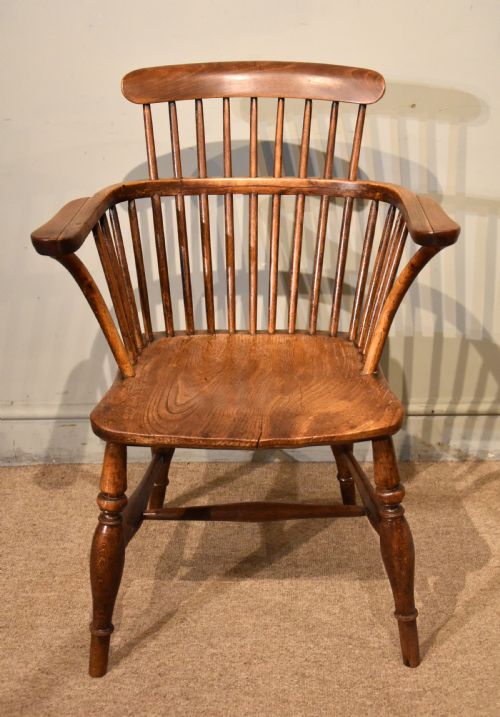 PAIR 19TH CENTURY COUNTRY ASH ELM WINDSOR ARMCHAIRS - ADDITIONAL PHOTO 2