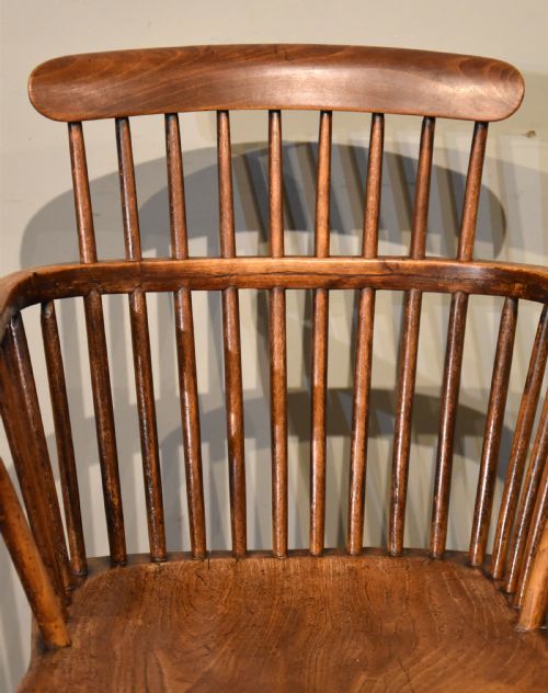 PAIR 19TH CENTURY COUNTRY ASH ELM WINDSOR ARMCHAIRS - ADDITIONAL PHOTO 6