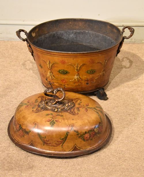 MID VICTORIAN TOLE WARE COAL BIN - ADDITIONAL PHOTO 1