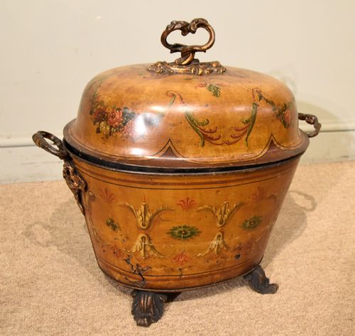MID VICTORIAN TOLE WARE COAL BIN - ADDITIONAL PHOTO 3