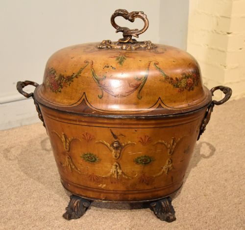 MID VICTORIAN TOLE WARE COAL BIN - ADDITIONAL PHOTO 4