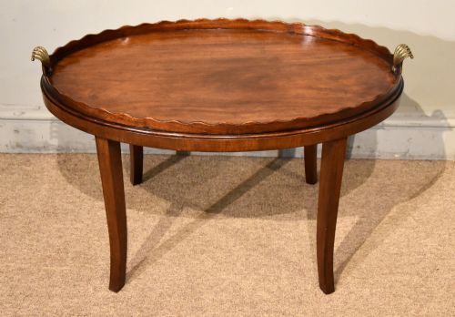 george iii mahogany oval tray on stand - CATEGORY: ANTIQUE FURNITURE - DATED 1800