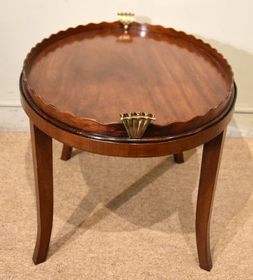GEORGE III MAHOGANY OVAL TRAY ON STAND - ADDITIONAL PHOTO 3