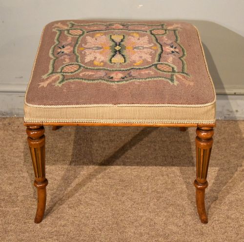 regency satinwood parcel gilt stool - CATEGORY: ANTIQUE STOOLS - DATED REGENCY