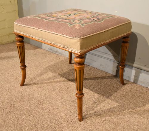 REGENCY SATINWOOD PARCEL GILT STOOL - ADDITIONAL PHOTO 2