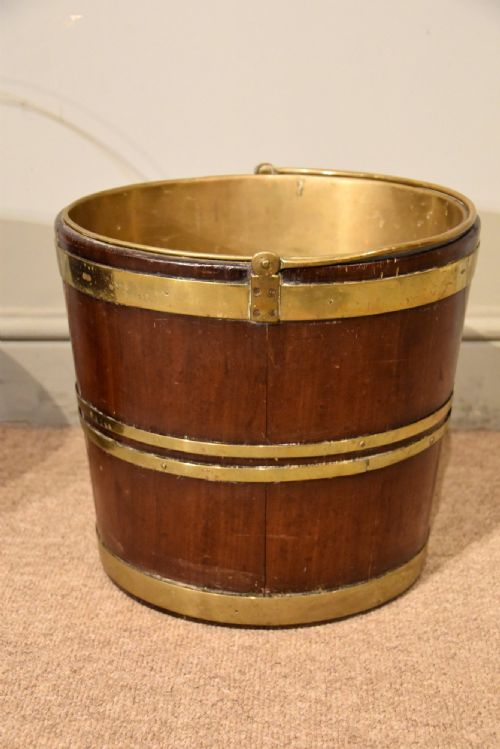 PAIR 19TH CENTURY MAHOGANY BRASS OYSTER BUCKETS - ADDITIONAL PHOTO 2