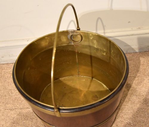 PAIR 19TH CENTURY MAHOGANY BRASS OYSTER BUCKETS - ADDITIONAL PHOTO 4