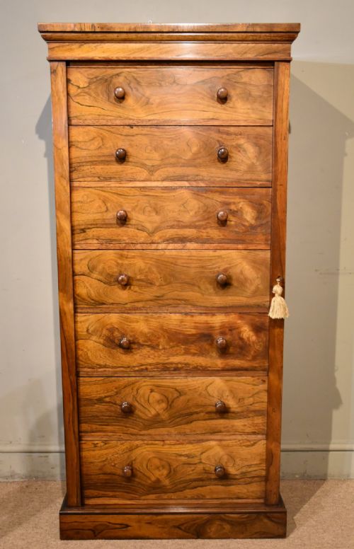 victorian rosewood wellington chest of drawers - CATEGORY: ANTIQUE CHEST OF DRAWERS - DATED VICTORIAN