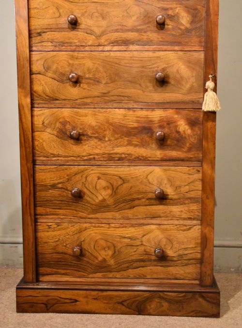 VICTORIAN ROSEWOOD WELLINGTON CHEST OF DRAWERS - ADDITIONAL PHOTO 4