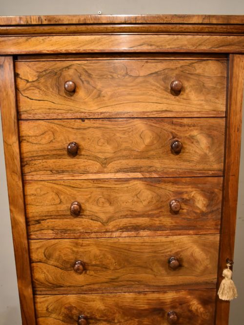 VICTORIAN ROSEWOOD WELLINGTON CHEST OF DRAWERS - ADDITIONAL PHOTO 5