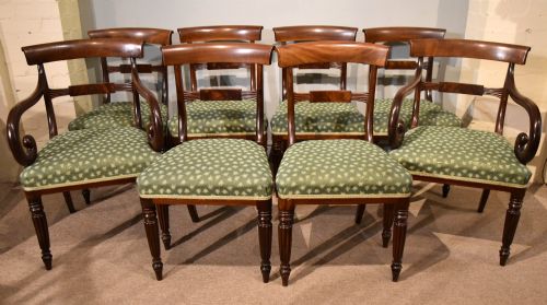 set of eight regency mahogany dining chairs - CATEGORY: ANTIQUE CHAIRS - DATED REGENCY