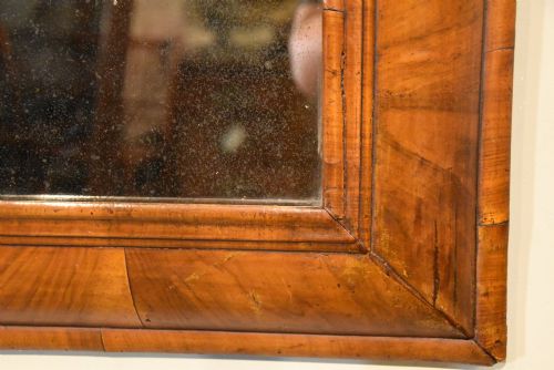 WILLIAM AND MARY PERIOD WALNUT CUSHION MIRROR - ADDITIONAL PHOTO 2