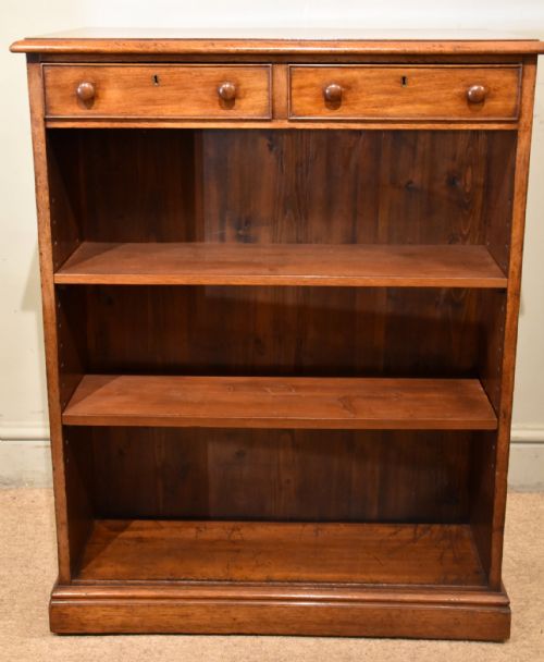 19TH CENTURY MAHOGANY DOUBLE SIDED LIBRARY BOOKCASE - ADDITIONAL PHOTO 2