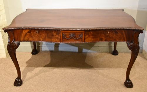 large victorian carved mahogany partners writing table - CATEGORY: ANTIQUE TABLES - DATED VICTORIAN
