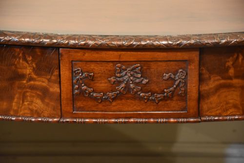 LARGE VICTORIAN CARVED MAHOGANY PARTNERS WRITING TABLE - ADDITIONAL PHOTO 7