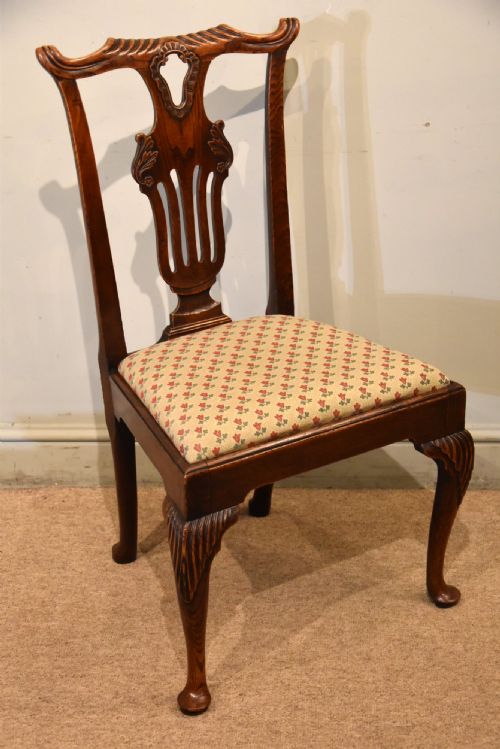 george ii carved elm side chair - CATEGORY: ANTIQUE CHAIRS - DATED GEORGIAN