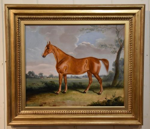 oil painting by cornelius jansen walter winter a favourite hunter - CATEGORY: ANTIQUE ART - DATED 19TH CENTURY