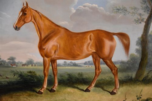 OIL PAINTING BY CORNELIUS JANSEN WALTER WINTER A FAVOURITE HUNTER - ADDITIONAL PHOTO 2