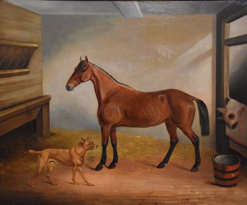 OIL PAINTING BY CORNELIUS JANSEN WALTER WINTER A FAVOURITE HUNTER - ADDITIONAL PHOTO 1