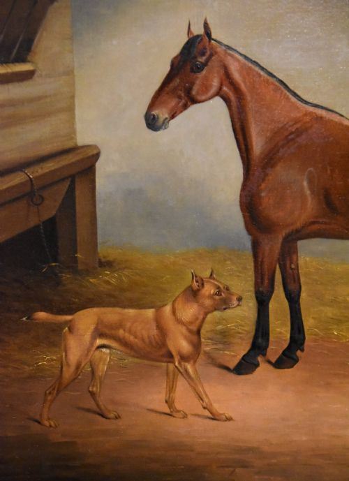 OIL PAINTING BY CORNELIUS JANSEN WALTER WINTER A FAVOURITE HUNTER - ADDITIONAL PHOTO 3
