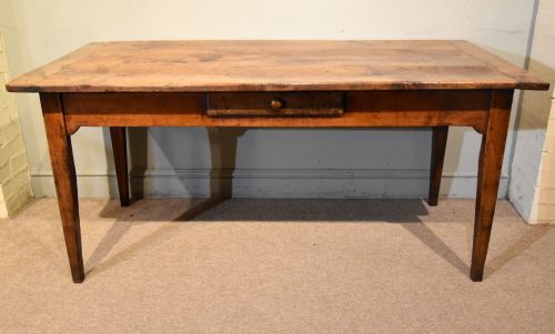 french provincial wild cherry wood farmhouse table - CATEGORY: ANTIQUE TABLES - DATED 19TH CENTURY