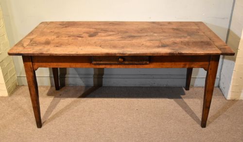 FRENCH PROVINCIAL WILD CHERRY WOOD FARMHOUSE TABLE - ADDITIONAL PHOTO 1