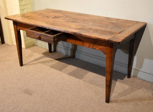 FRENCH PROVINCIAL WILD CHERRY WOOD FARMHOUSE TABLE - ADDITIONAL PHOTO 3