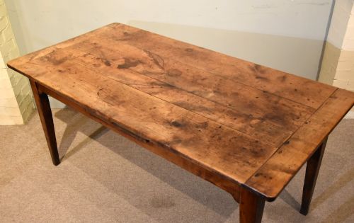 FRENCH PROVINCIAL WILD CHERRY WOOD FARMHOUSE TABLE - ADDITIONAL PHOTO 5