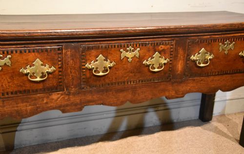 GEORGE II OAK THREE DRAWER BASE - ADDITIONAL PHOTO 5