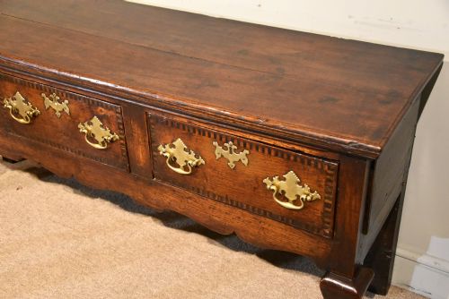 GEORGE II OAK THREE DRAWER BASE - ADDITIONAL PHOTO 6